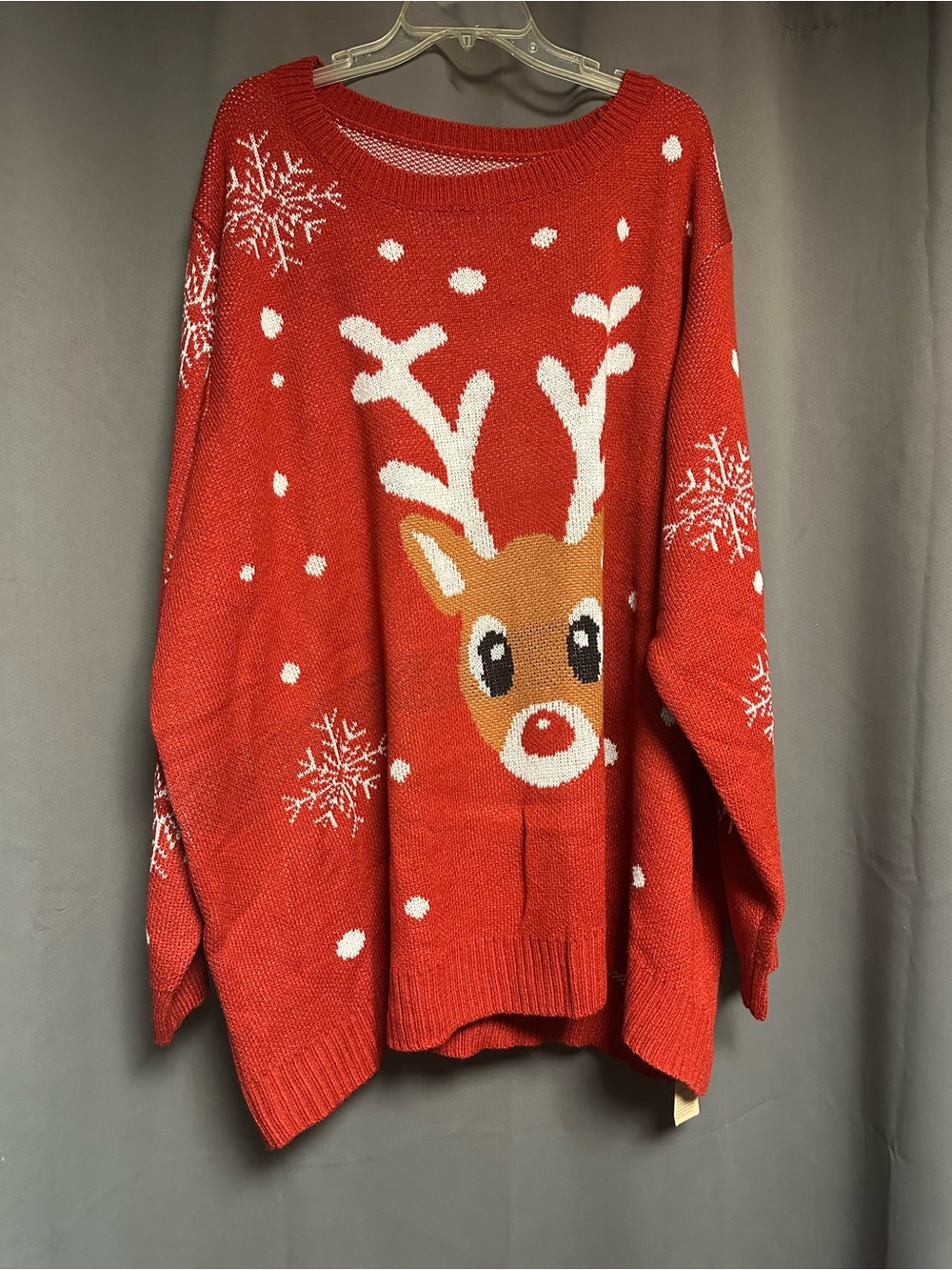 Red Reindeer Holiday Sweater - Women